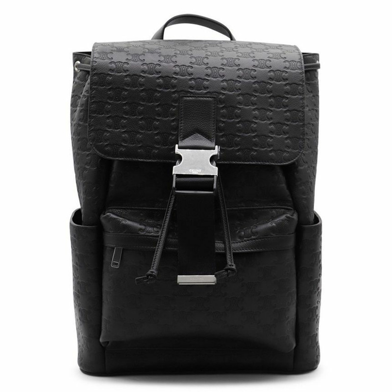 CELINE Triope 壓花背包 黑色 25FW 120813 GLK 38SI-0