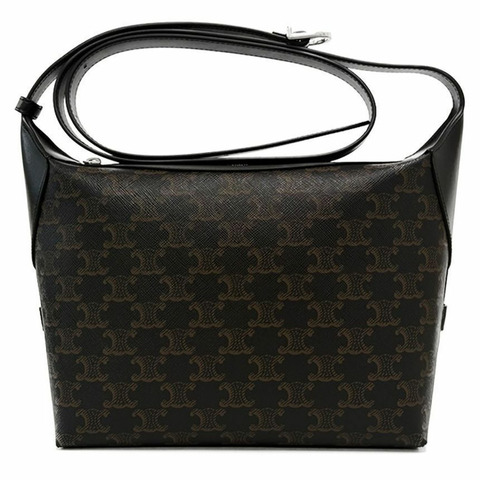 CELINE Tri-Op Canvas Harry 斜背肩背包 黑色 122332 GUK 38SI