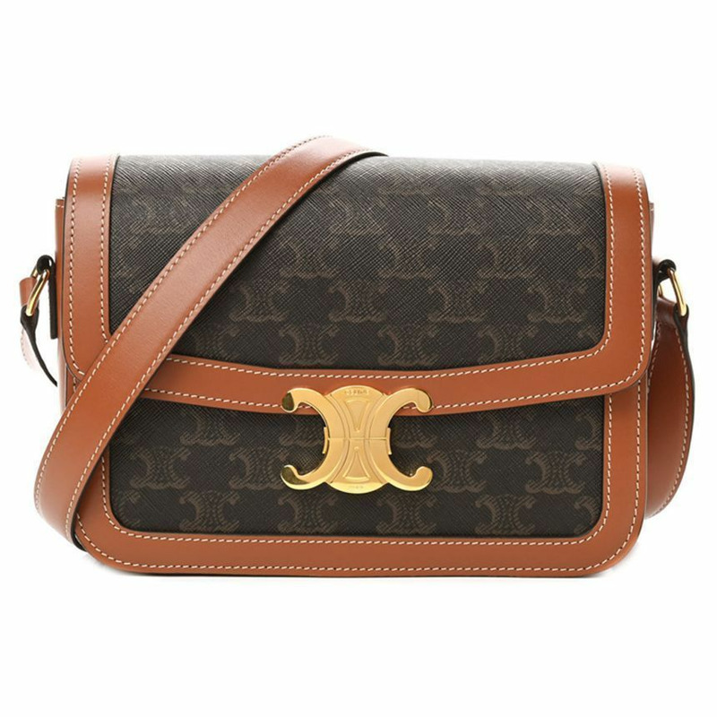 CELINE 25FW 錫色 Triop 肩背包 棕褐色 188882 BZ4 04LU-0