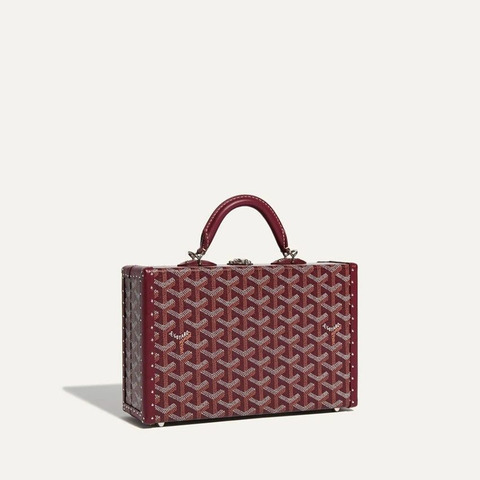 GOYARD 女士豪華飯店行李箱包，酒紅色，印章：GHOTELPMLTY33CL33P