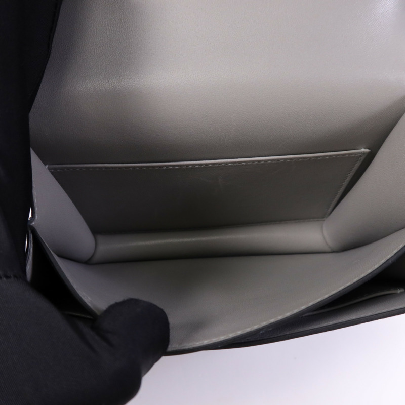 HERMES Epsom皮革Constance Mini銀扣肩背袋Bleu Agate/Gris Mouette-12