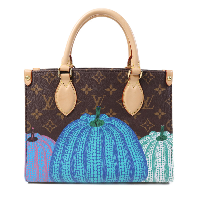 LOUIS VUITTON Monogram LVxYayoi Kusama On The Go PM金扣手挽肩背兩用袋-1