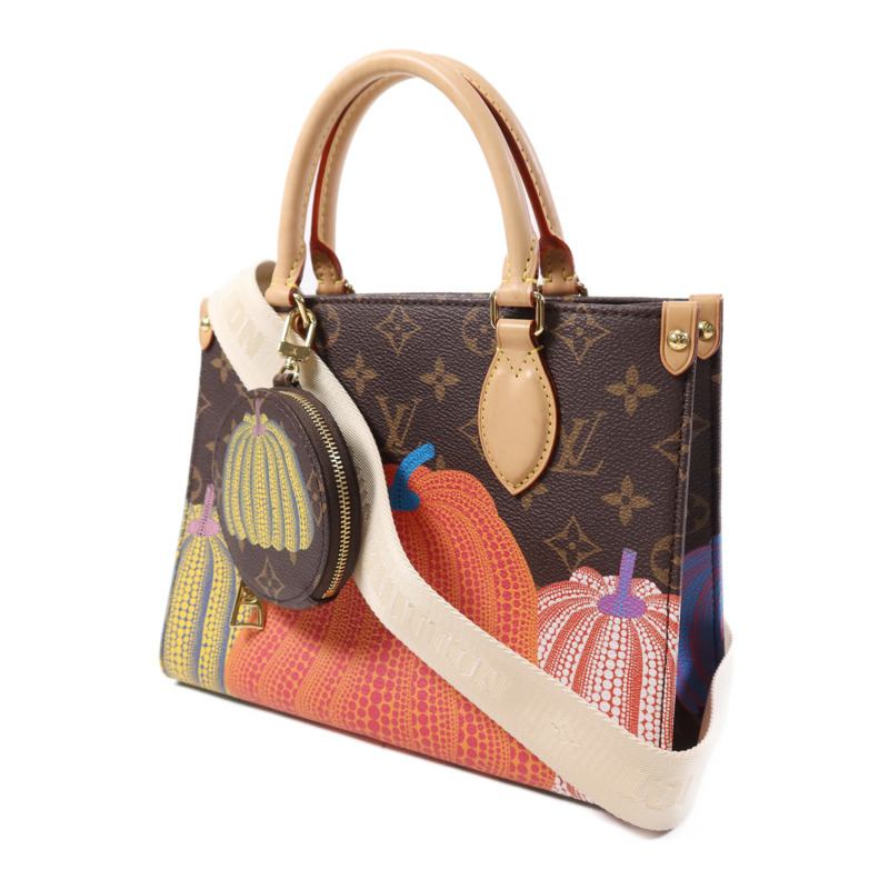LOUIS VUITTON Monogram LVxYayoi Kusama On The Go PM金扣手挽肩背兩用袋-2