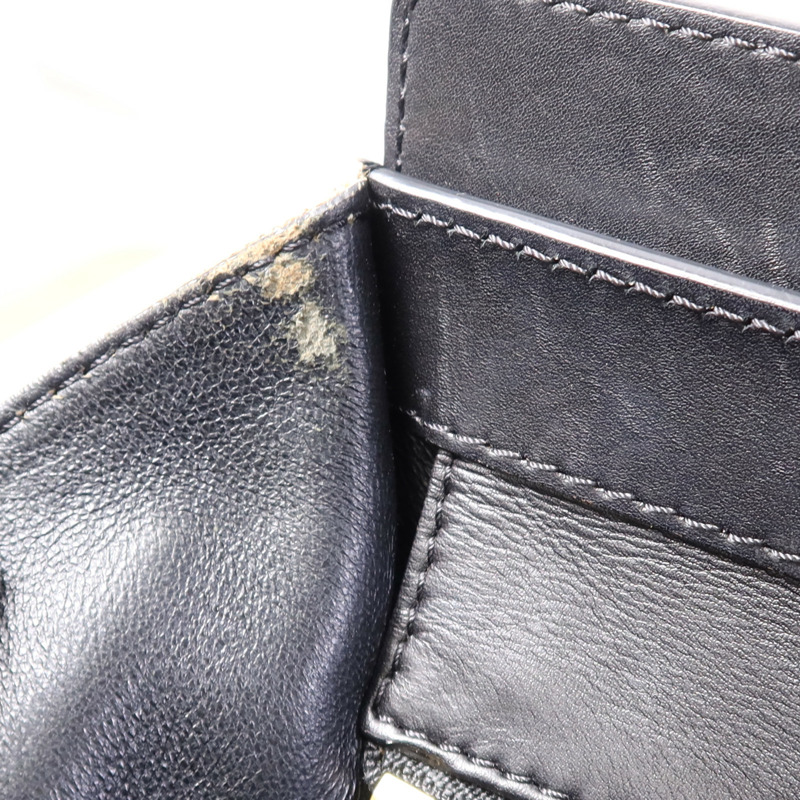 CELINE 麻質/牛皮皮革Mini Luggage金扣手挽袋-18