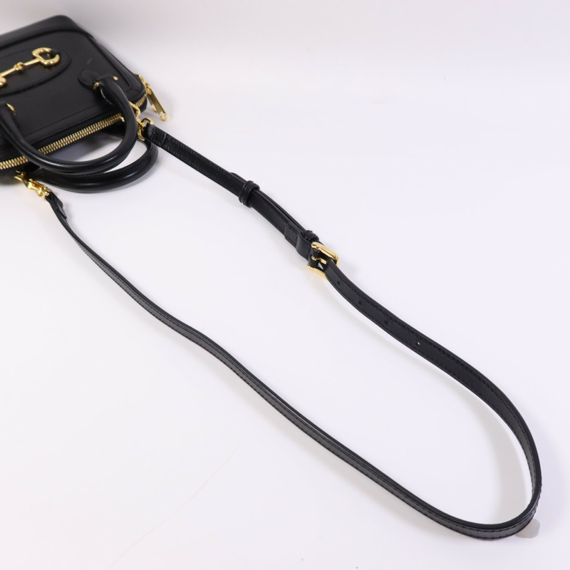 GUCCI 牛皮皮革Horsebit 1955 Mini Top Handle金扣手挽肩背兩用袋-7