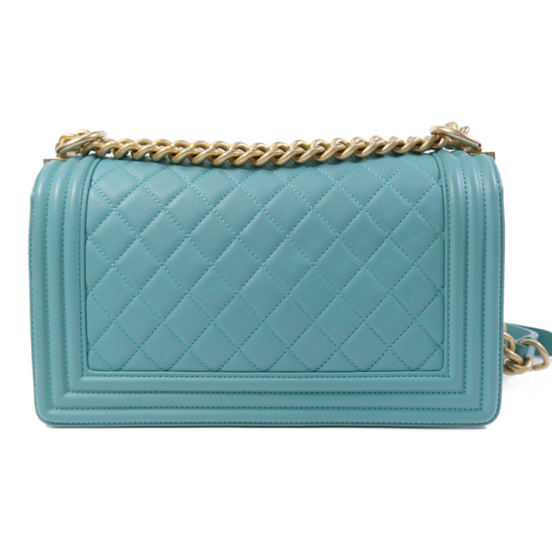 CHANEL 羊皮皮革Boy 25金扣鏈帶肩背袋-1