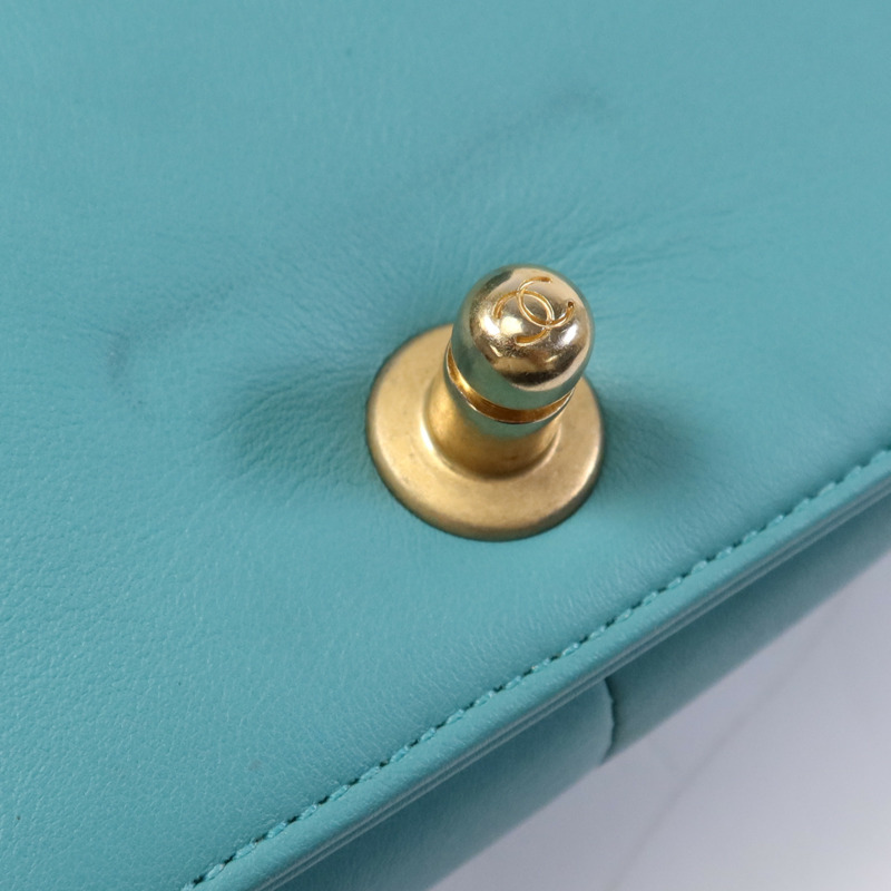 CHANEL 羊皮皮革Boy 25金扣鏈帶肩背袋-14