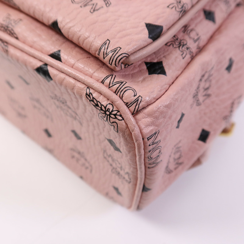 MCM 塗層帆布BackPack金扣背包-5