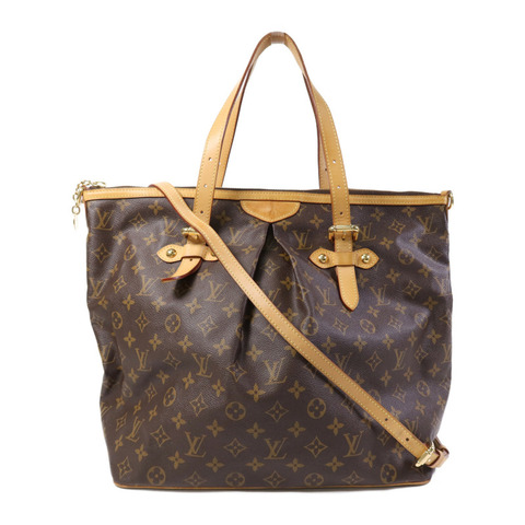 LOUIS VUITTON Monogram Palermo GM金扣手挽肩背兩用袋棕色