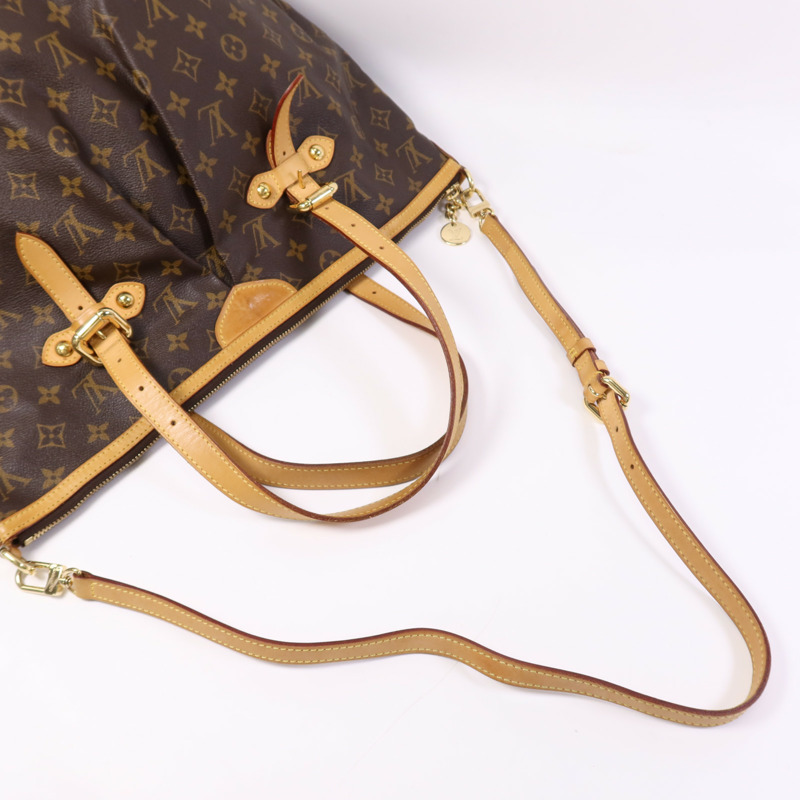 LOUIS VUITTON Monogram Palermo GM金扣手挽肩背兩用袋棕色-10