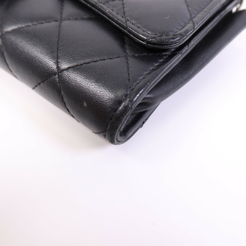 CHANEL 羊皮皮革Chain Shoulder Bag銀扣鏈帶肩背袋-4