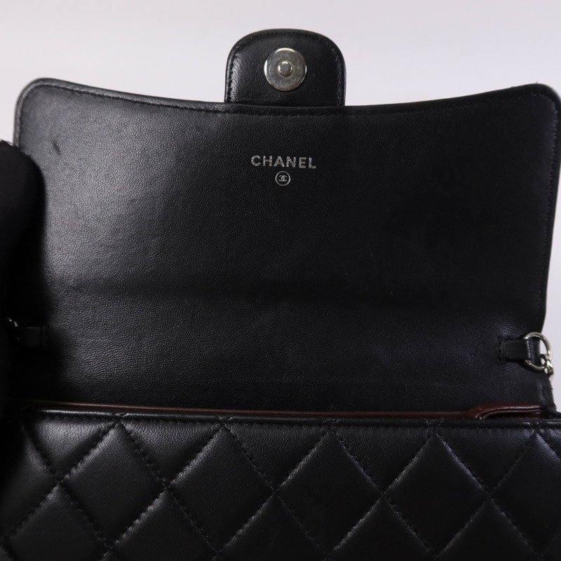 CHANEL 羊皮皮革Chain Shoulder Bag銀扣鏈帶肩背袋-10