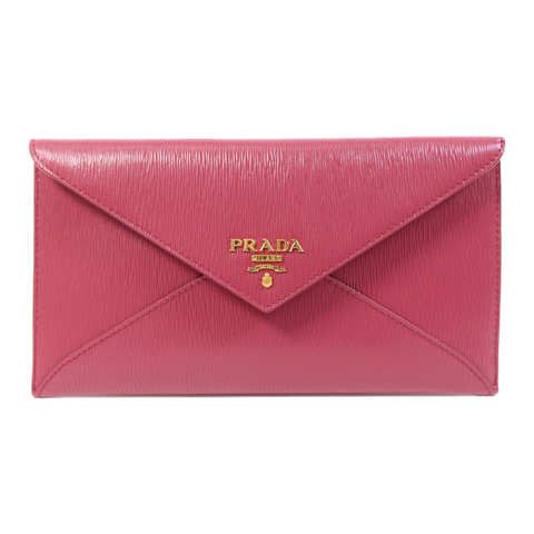 PRADA 牛皮皮革Long Wallet金扣錢包