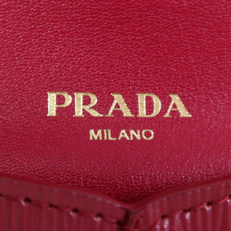 PRADA 牛皮皮革Long Wallet金扣錢包-5