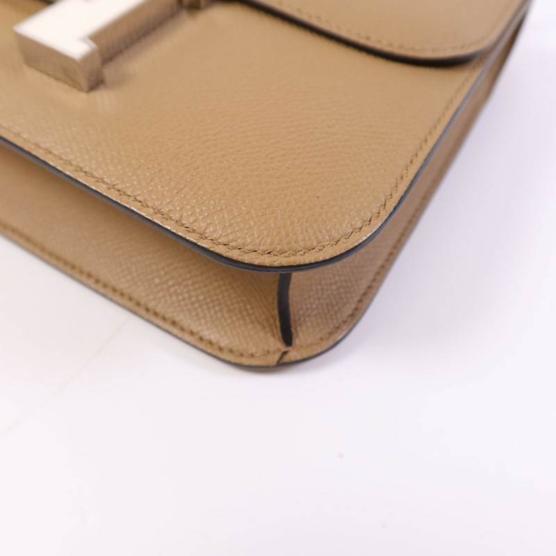 HERMES Epsom皮革Constance 24銀扣肩背袋Chai-9