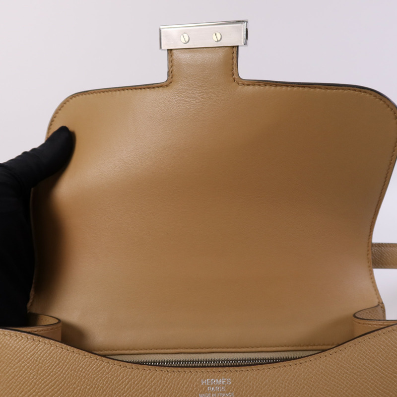 HERMES Epsom皮革Constance 24銀扣肩背袋Chai-14