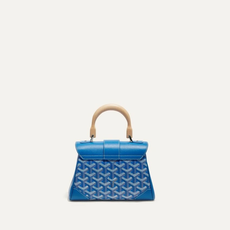 GOYARD 柔軟的西貢迷你包藍色-4