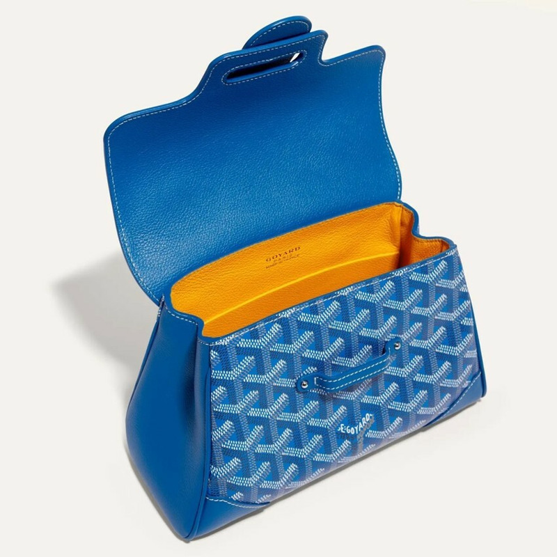 GOYARD 柔軟的西貢迷你包藍色-6