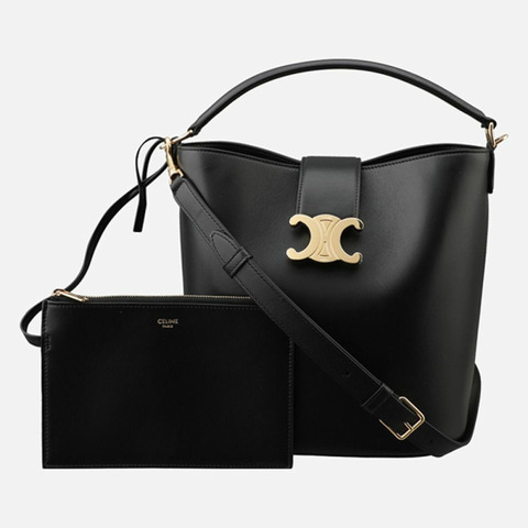 CELINE 中型 Louise 水桶包 黑色 116613FX9 38NO