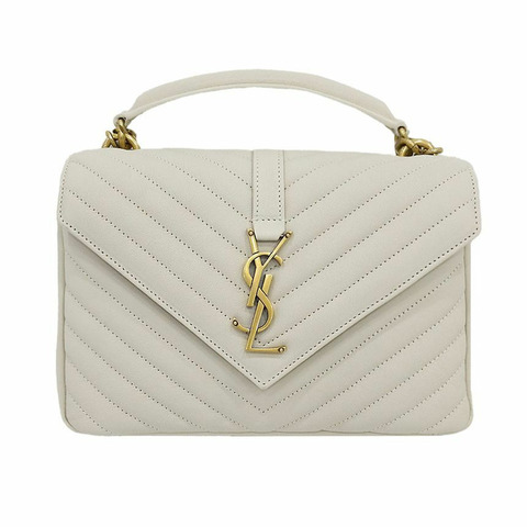 SAINT LAURENT 學院風絎縫中型單肩包 復古款 600279 BRM07 9207