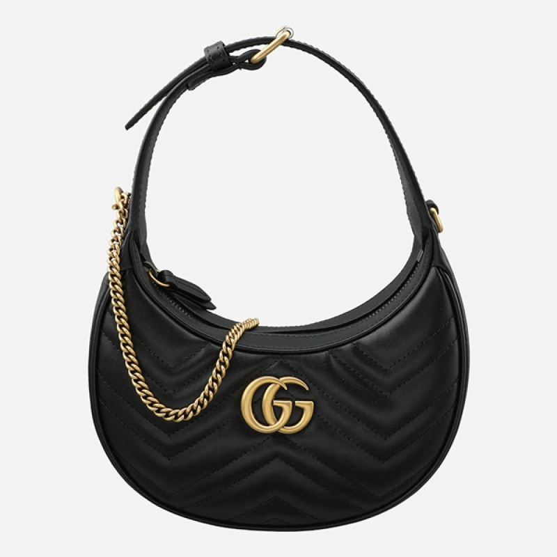 GUCCI Marmont 半月形迷你肩背包 黑色 699514 DTDHT 1000-0