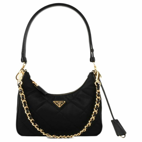 PRADA 複刻版三角形標誌 1995 絎縫鏈條迷你單肩包