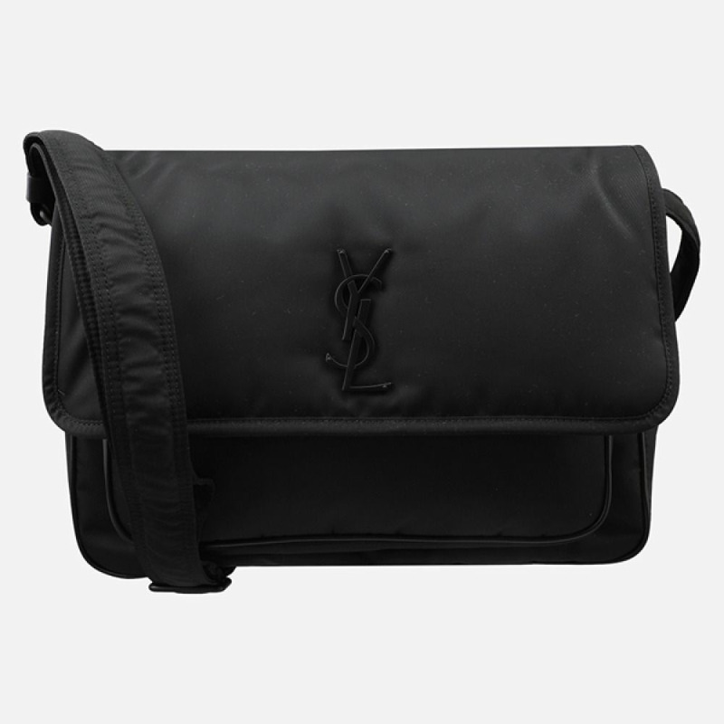 SAINT LAURENT 5F Nicky 尼龍斜背包 黑色 757146 FACKH 1000-0