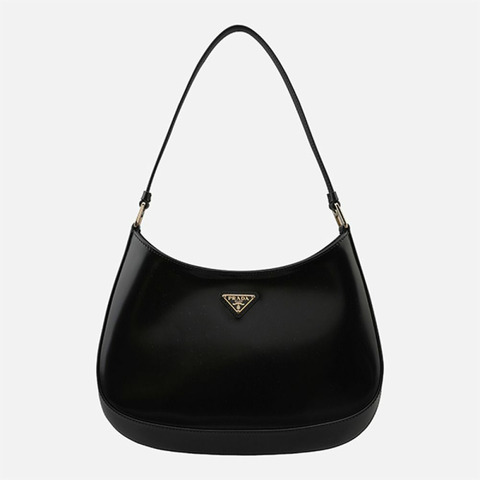 PRADA 5F Cleo 黑色磨砂皮單肩包 1BC499 ZO6 F0632