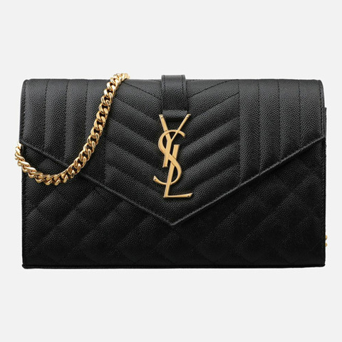 SAINT LAURENT Monogram 混合馬特拉塞凸紋鏈條斜背包