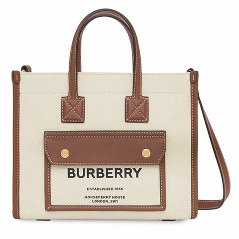 BURBERRY 迷你口袋 Freya 手提斜挎包 天然棕褐色 25FW 8044143