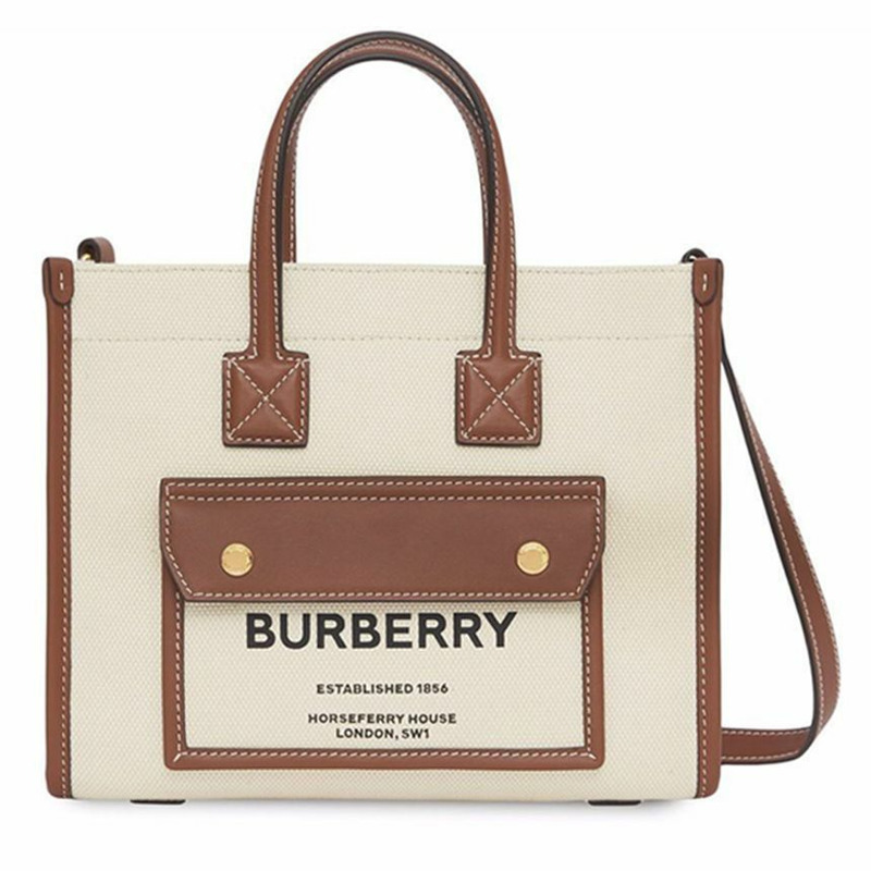 BURBERRY 迷你口袋 Freya 手提斜挎包 天然棕褐色 25FW 8044143-0