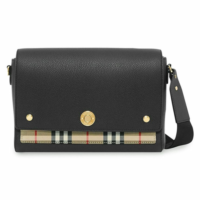 BURBERRY 復古格紋肩斜背包 黑色 25FW 8021110-0