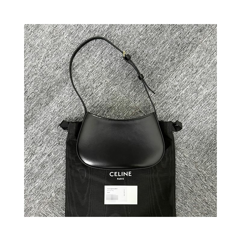 CELINE Triomphe 小牛皮 Tilly 中號包 黑色 金色 115703BF4 38NO-2