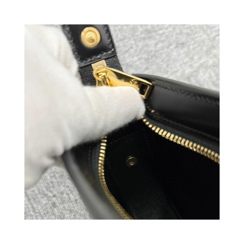 CELINE Triomphe 小牛皮 Tilly 中號包 黑色 金色 115703BF4 38NO-8