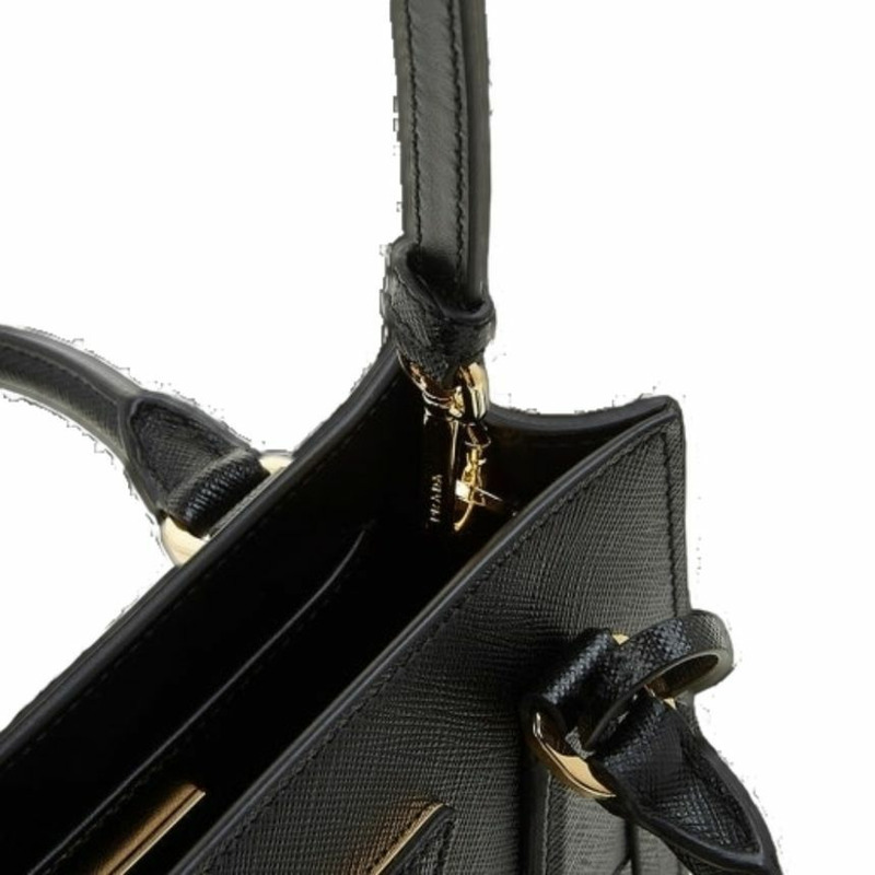 PRADA 三角形Logo Saffiano黑色手提袋 產品編號:1BA358 NZV F0002-4
