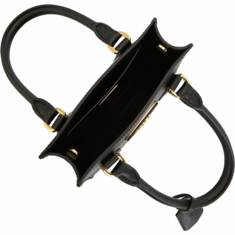 PRADA 三角形Logo Saffiano黑色手提袋 產品編號:1BA358 NZV F0002-9