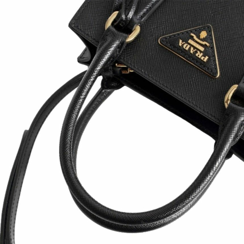 PRADA 三角形Logo Saffiano黑色手提袋 產品編號:1BA358 NZV F0002-11