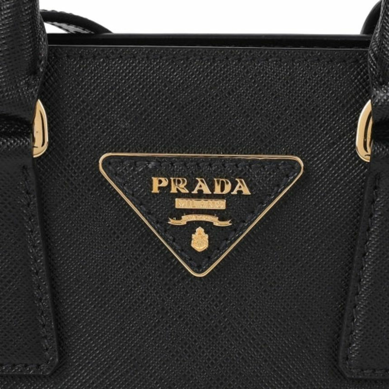 PRADA 三角形Logo Saffiano黑色手提袋 產品編號:1BA358 NZV F0002-12