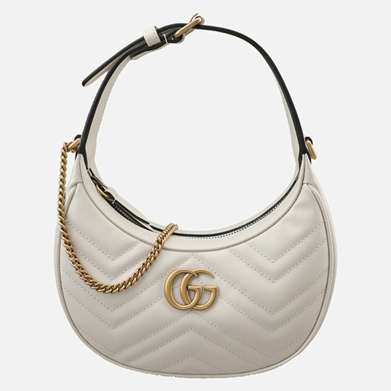 GUCCI Marmont 半月形迷你肩背包 白色 699514 DTDHT 9022-0