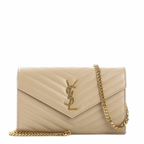 SAINT LAURENT 25FW 女士金色字母圖案斜背包