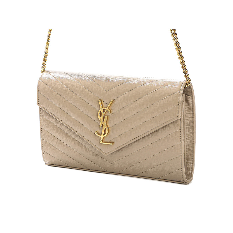 SAINT LAURENT 25FW 女士金色字母圖案斜背包-5