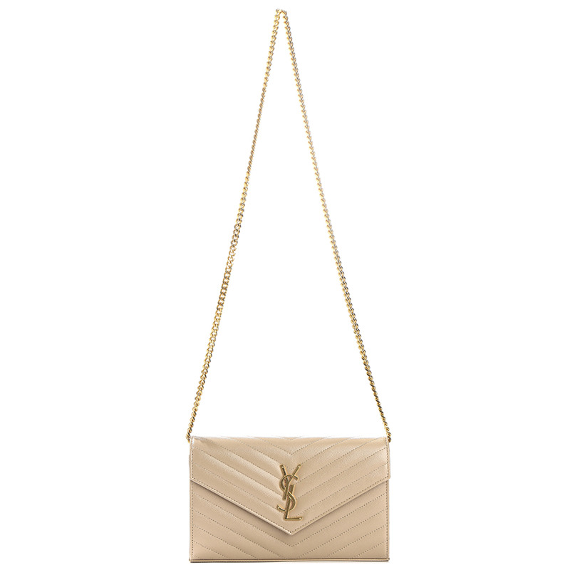 SAINT LAURENT 25FW 女士金色字母圖案斜背包-7