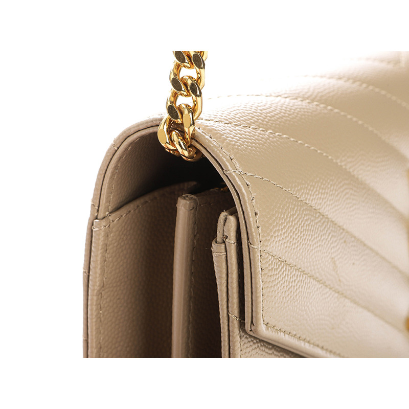 SAINT LAURENT 25FW 女士金色字母圖案斜背包-11