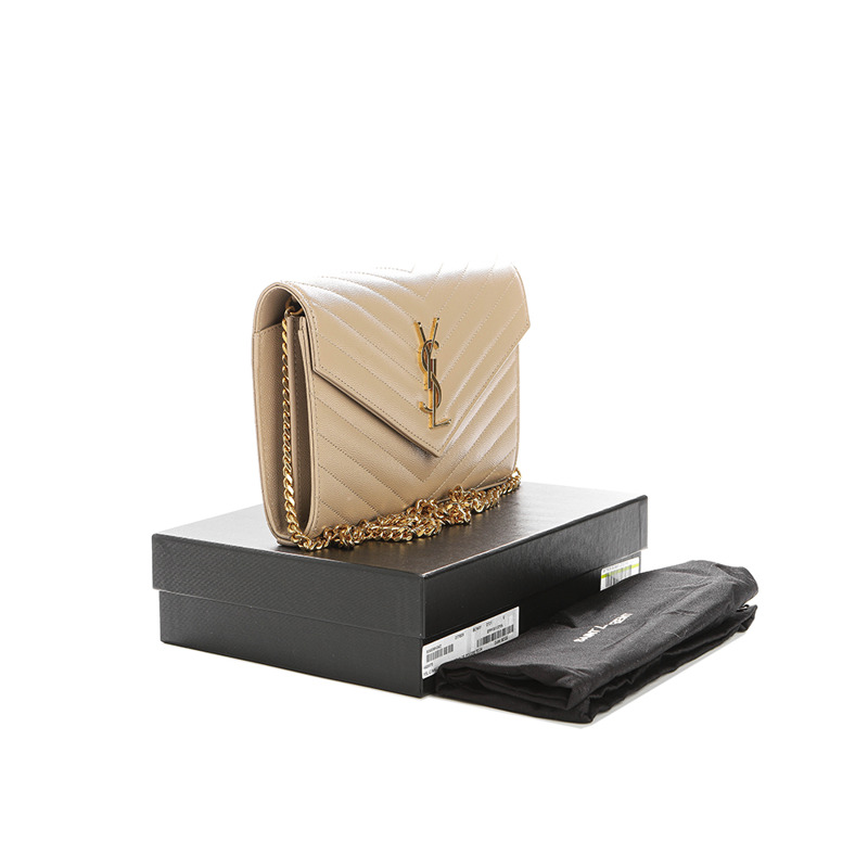 SAINT LAURENT 25FW 女士金色字母圖案斜背包-17