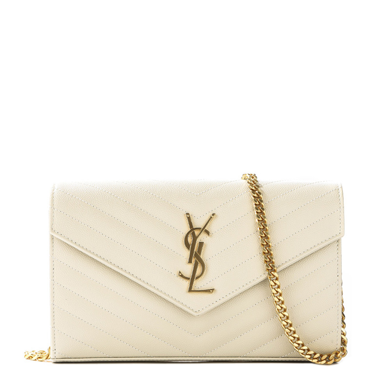 SAINT LAURENT 25FW 女士金色字母組合斜背包,印記:377828 BOW01 9207-3