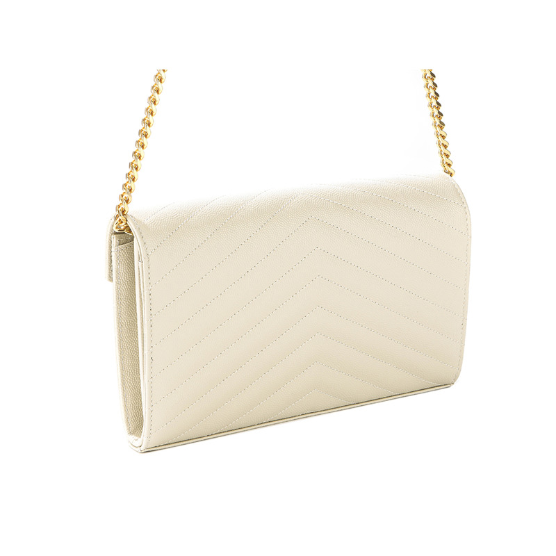 SAINT LAURENT 25FW 女士金色字母組合斜背包,印記:377828 BOW01 9207-6