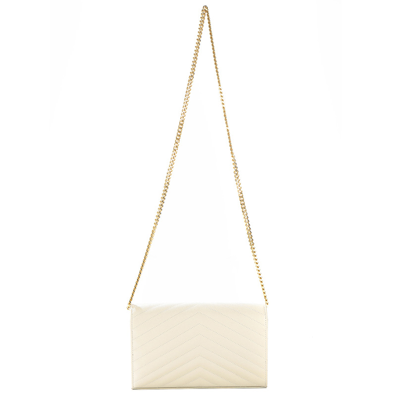 SAINT LAURENT 25FW 女士金色字母組合斜背包,印記:377828 BOW01 9207-8