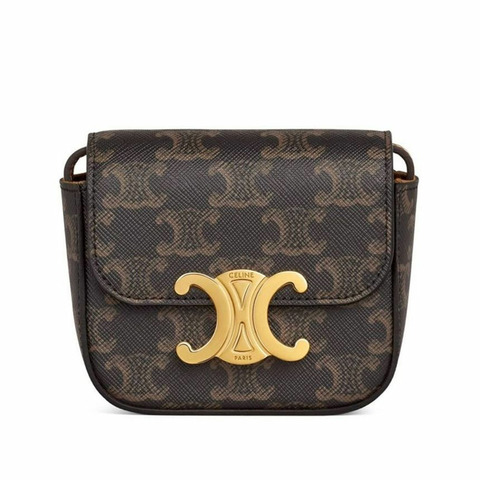 CELINE Mini Cloud Cryope 帆布棕褐色斜背包 10I512DQB.04LU