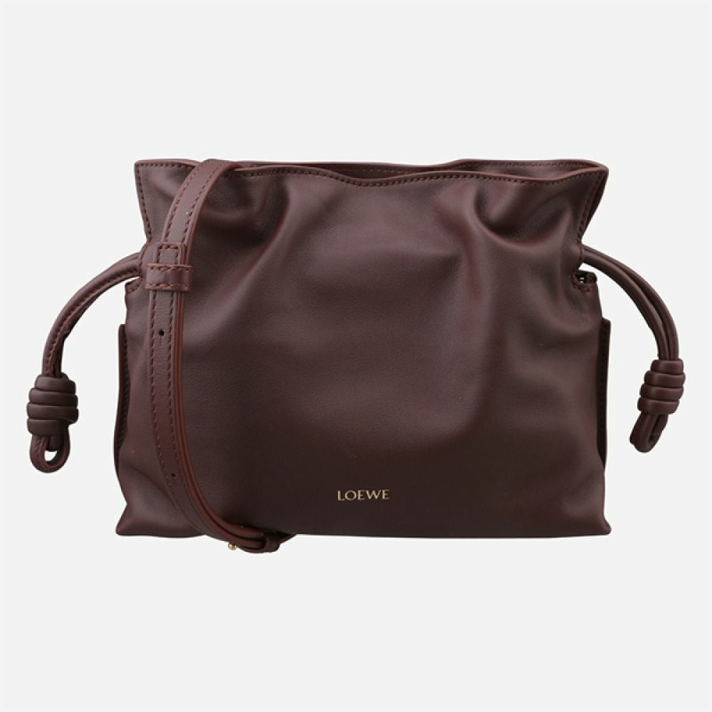 LOEWE 5F 火烈鳥迷你手拿單肩包 酒紅色 A411FC2X73 7240-0