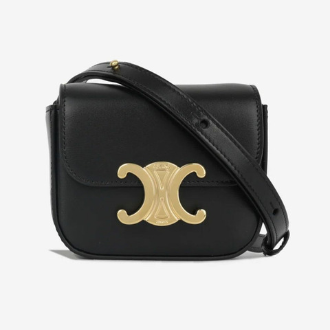 CELINE 迷你克勞德亮黑色斜背包